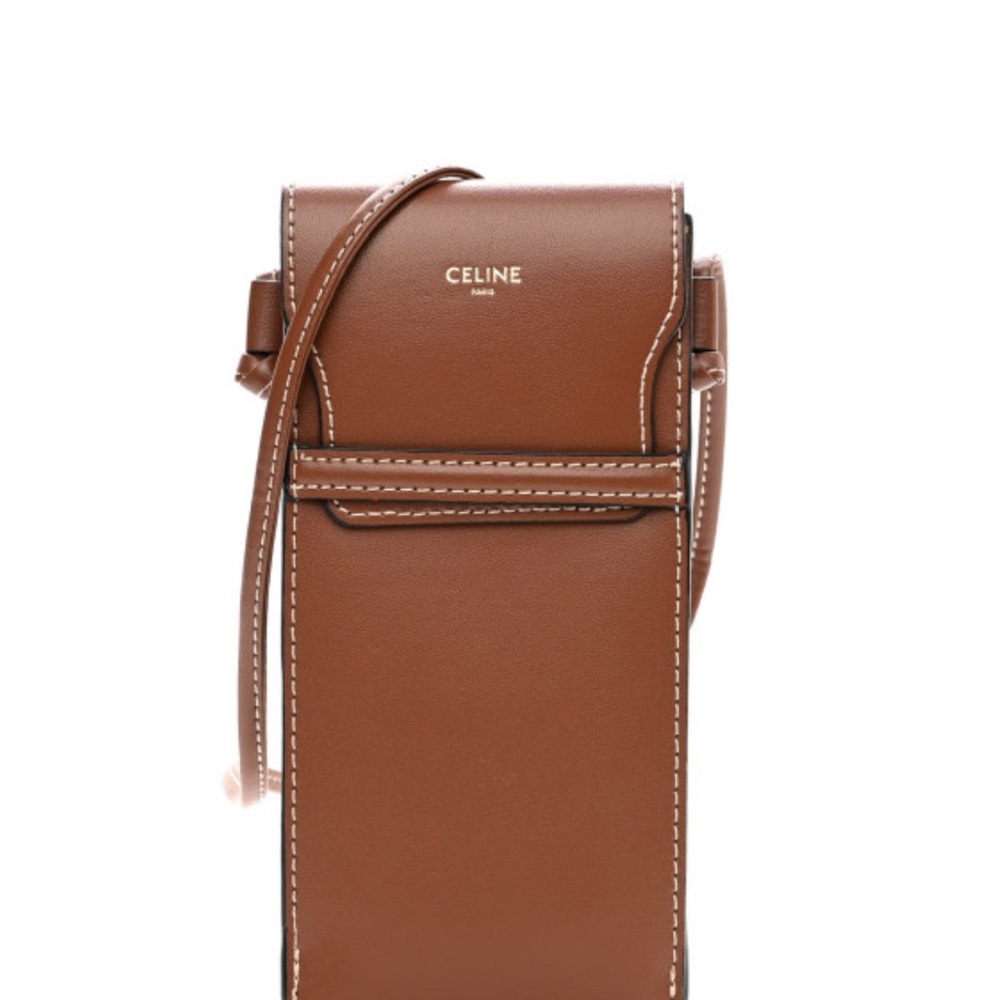 Celine Brown Leather Crossbody Pouch